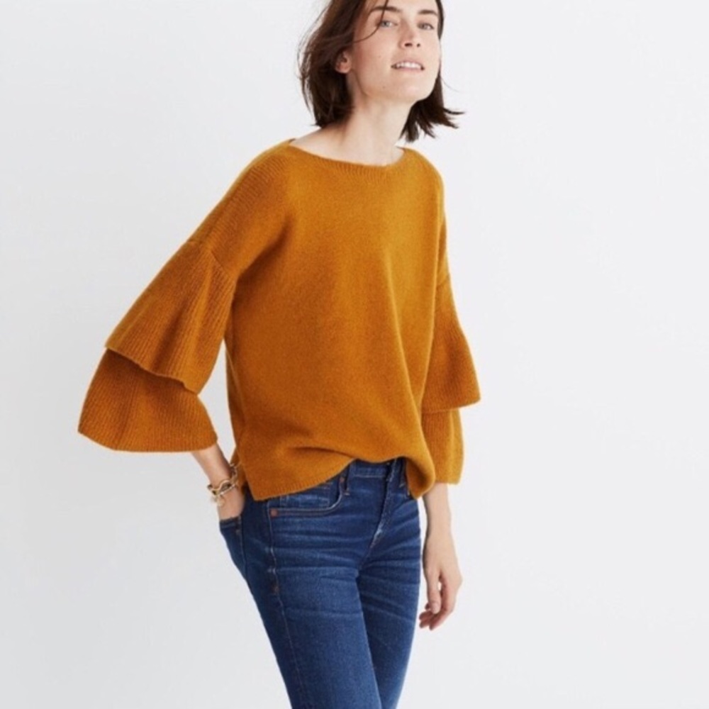 NWT Madewell Tier Sleeve Pullover Sweater Medium